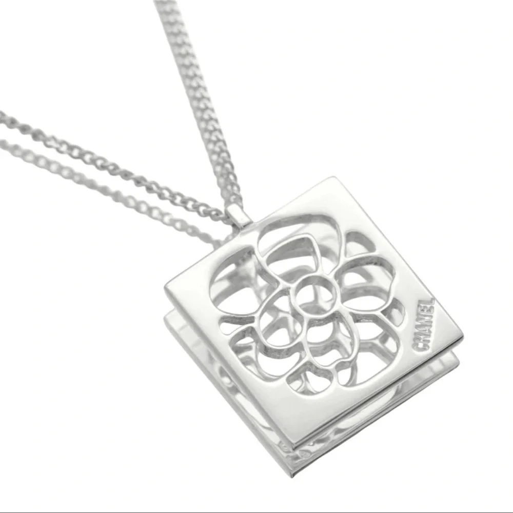 CHANEL Open Camillia 925 Sterling Silver Necklace - Picture 6 of 12